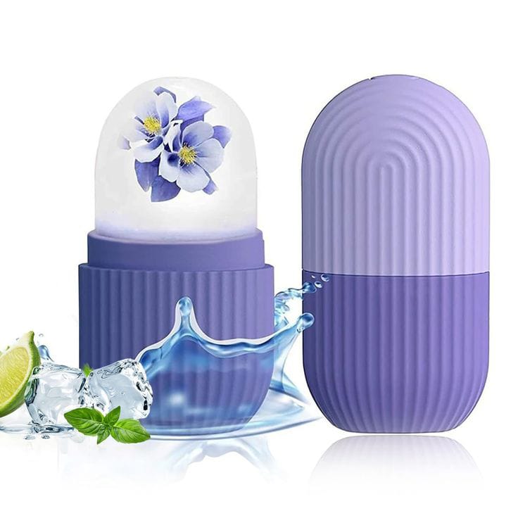 Silicone Ice Cube Roller Massager for Face Silicone Cube Tray Shape Face Facial  Eyes and Neck Naturally Conditioning and Skin Care - Reusable Massage Silicone Ice Mold Face Massage Roller Frozen Facial Reusable Ice Face Roller Skincare Tool