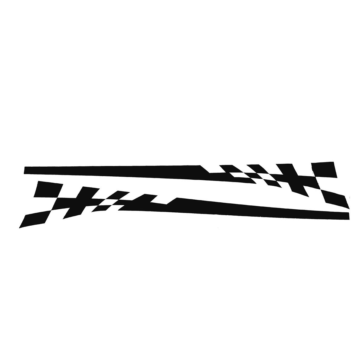 Black 2x CUSTOM TEXT Side Body Stripes Racing Race JDM Car Vinyl ...