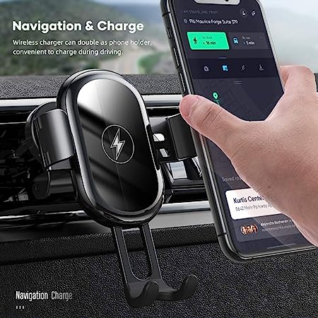 DIVI Black W25 Wireless Charging Gravity Air Vent Car Mount