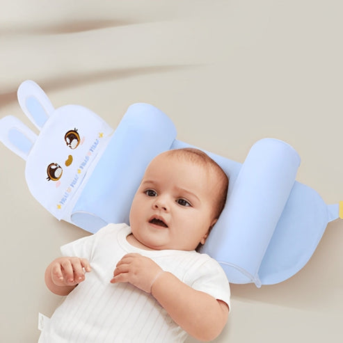 Adjustable Baby Head Shaping Pillow – Anti Flat Head Support Cushion for Newborns & Infants – Soft Breathable Memory Foam Pillow for Sleeping, Neck Protection, Crib, Cot, Stroller & Travel Use