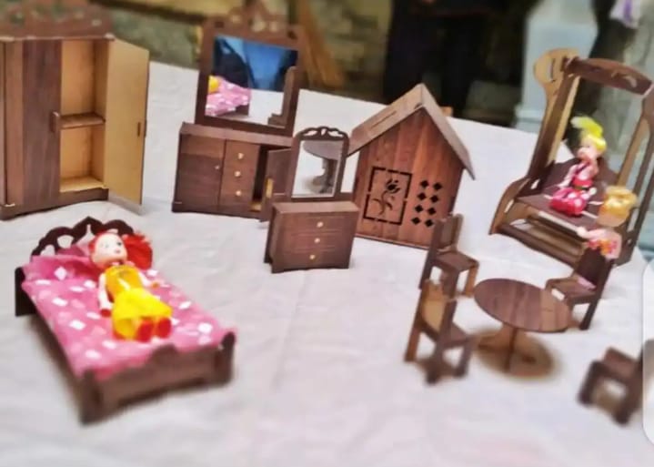 Toy Bed set And Chair Set for Dolls Play Furniture set for kids All in one Complete Toy set