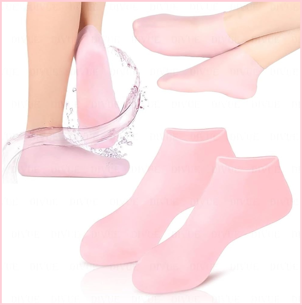 Silicon Socks 1 Pair / Moisturizing Gel Heel Socks / Silicone Heel Pad For Foot Care / Multi-purpose Unisex Anti Heel Crack