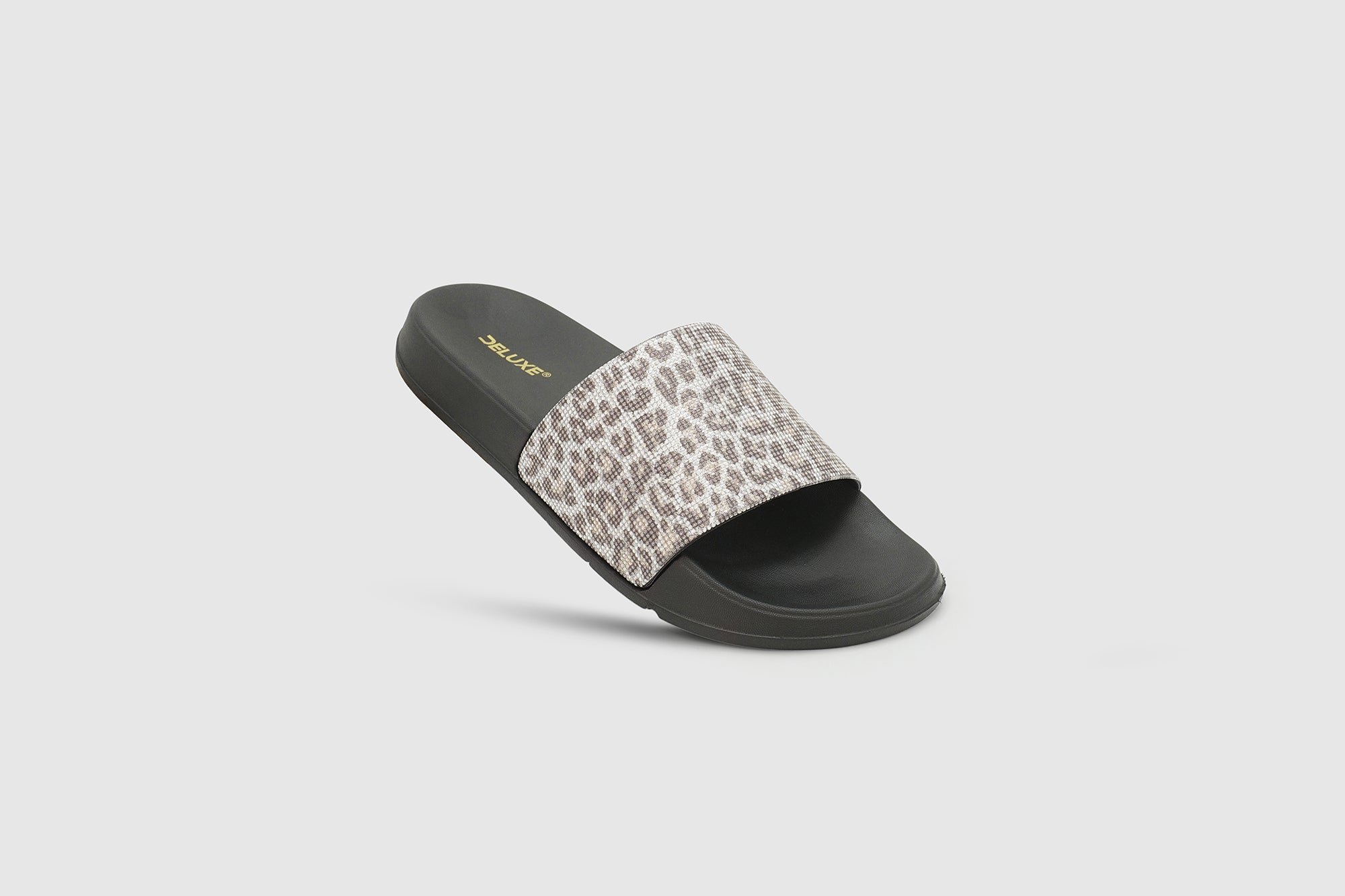 Deluxe Footwear open black Spotted Grace Slides For Women Slides - SS26