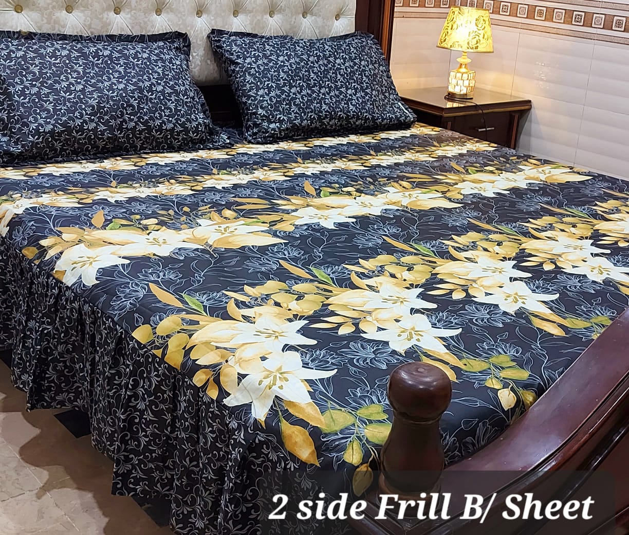 cotton frill bedsheet 3pcs frill bed sheets Daraz.pk