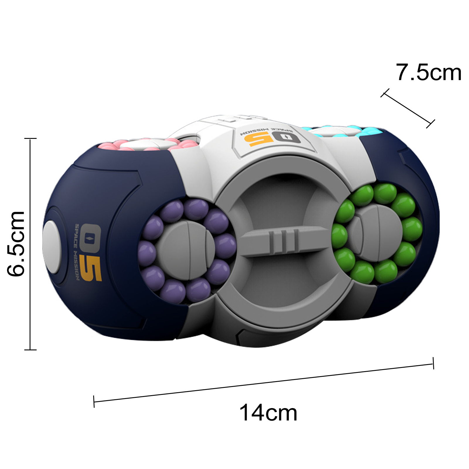 Stress Relief Bean Cube Toy Rotating Bean Cube Spinner Toy Stress Relief Fidget Sensory Toy For Adults Kids Educational Handheld Bead Puzzle Spinning Cube Perfect Gift