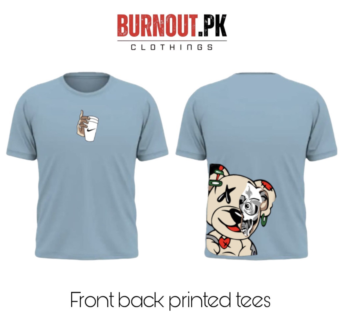 BURNOUT.PK NEW TRENDY SUMMER COLLECTION PRINTED TSHIRTS FOR MENS AND WOMENS