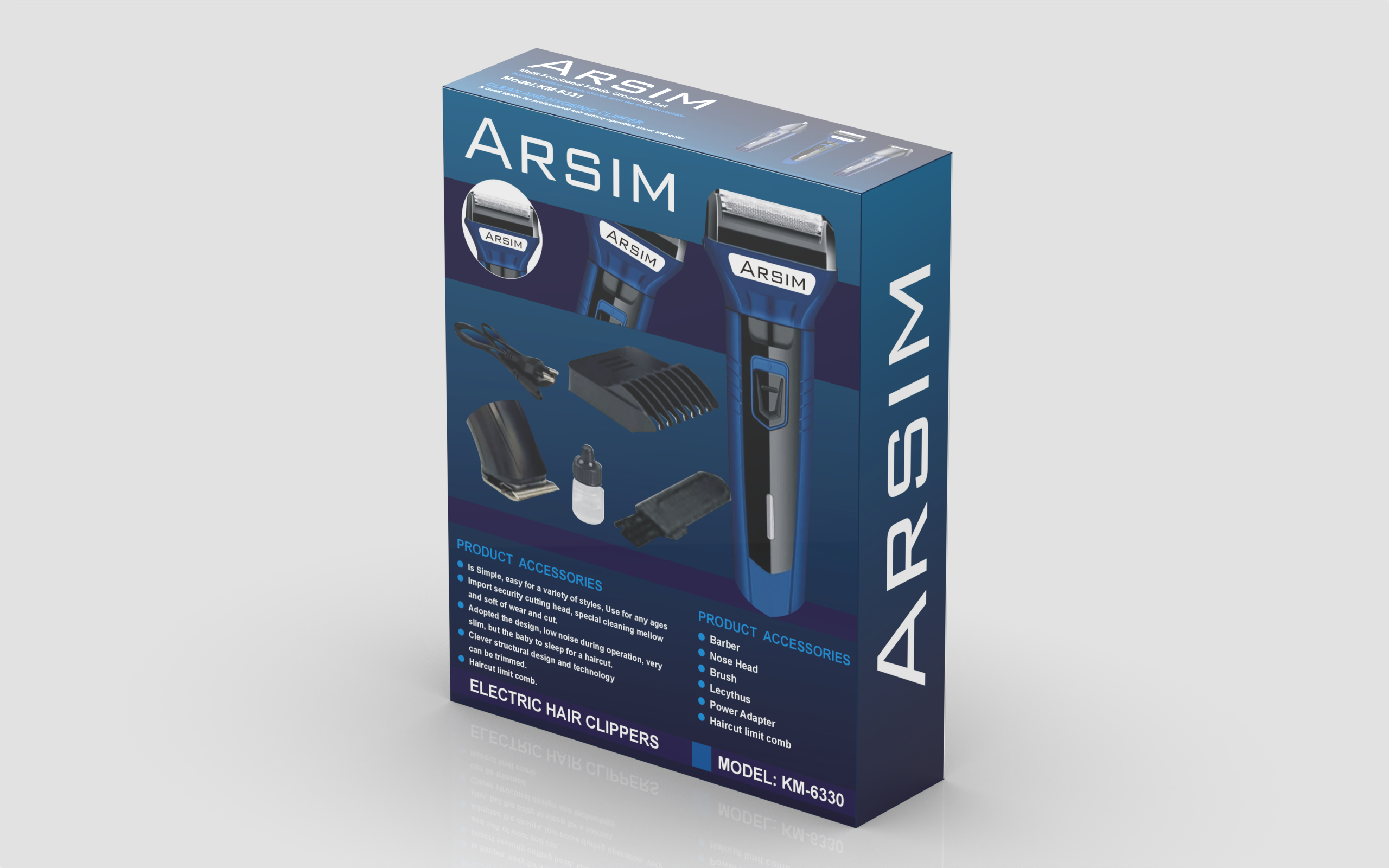 ARSIM Shaving Machine  3 In 1 Rechargeable Hair Clipper Shaver beard Styling Trimmer Hair Removal machine for men
