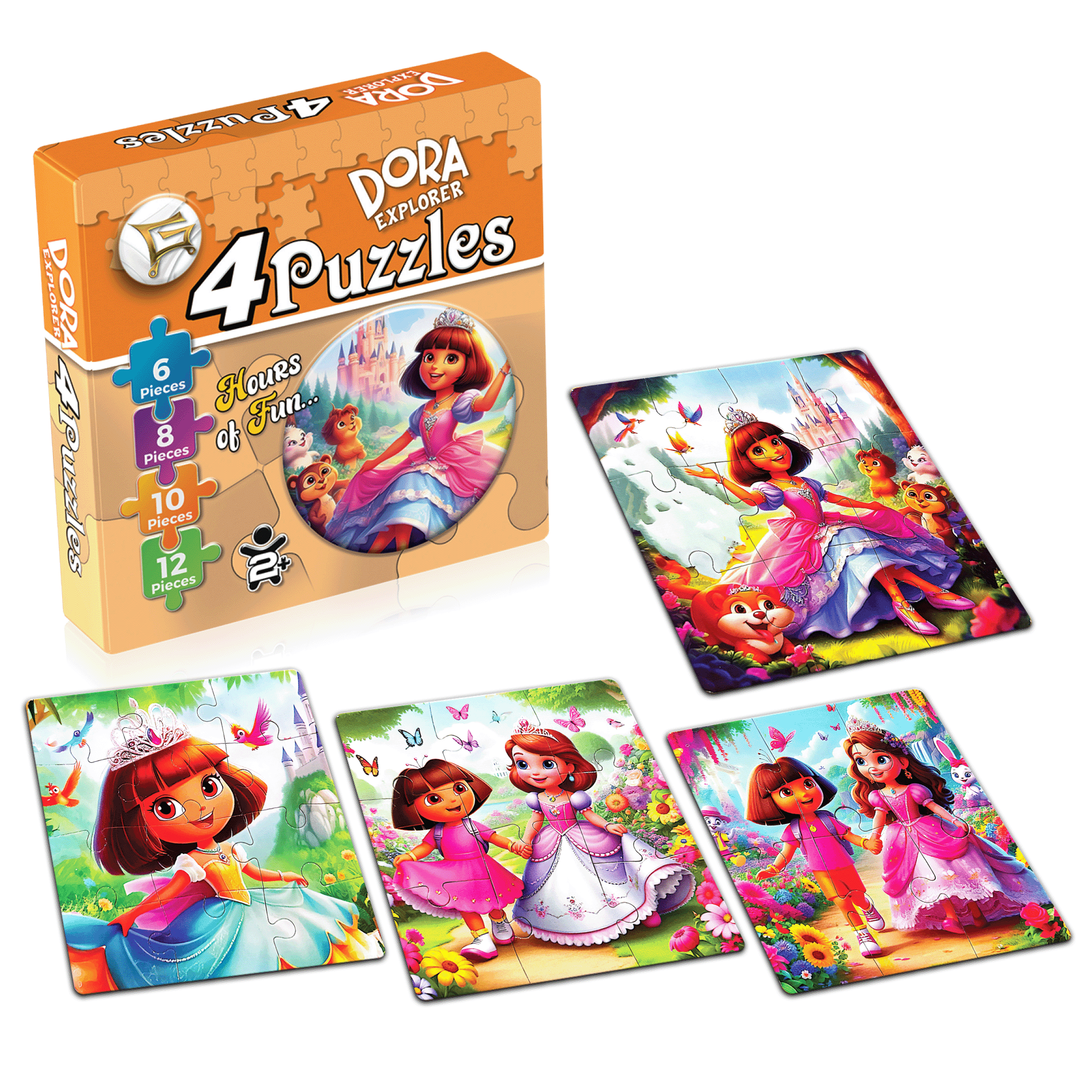 4 Puzzles in 1 BOX  DORA  Learning Activity  Jigsaw Puzzles