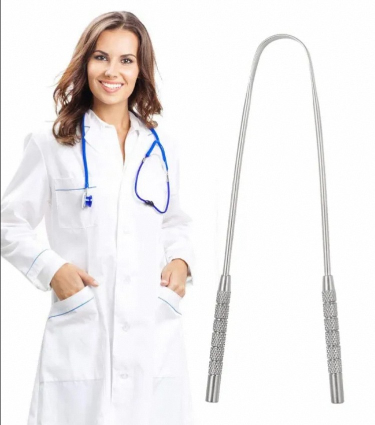 Tongue Cleaner Tongue Scraper Stainless Steel – Bacteria Inhibiting, Non-Synthetic Grip, Sterilizable for Fresh Breath Tongue cleaner, stainless steel tongue scraper, fresh breath tool, oral hygiene cleaner, bacteria removing tongue scraper, sterilizable