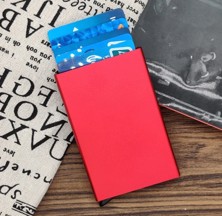Automatic Metal Pop Up Card Holder Wallet for Men and Woman Slim wallet  Small Card holder