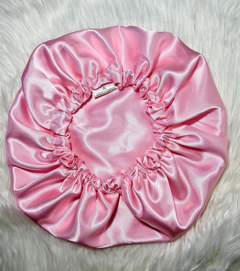 Luxury Silk Satin Sleep Cap with Free Scrunchie, Adjustable Wide Band, Frizz-Free Hair Protection