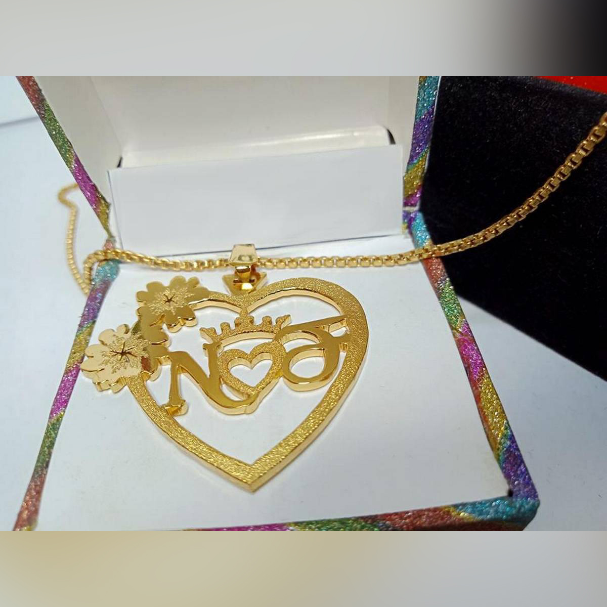Custom Made 24K Gold Plated Heart And 
