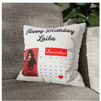 Custom Calendar Designed Cushion Covers, Name Printed Cushions, Best Gifts for friends and Besties. Customize Cushion(with & without) filling