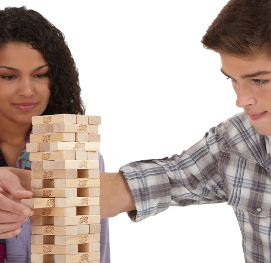 Hasbro Gaming Jenga Tower Wooden Blocks Game -  Classic Jenga with Numbers Wood Toy For Kids and Family - Jenga Kids & Adults Wooden Block Game