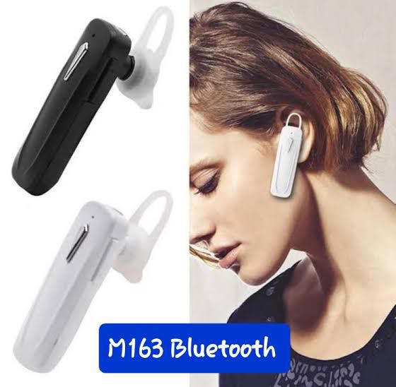 M163 Wireless Bluetooth Earphone Headset Single Earpiece With Ear Clip (Connect with All Bluetooth Devices).