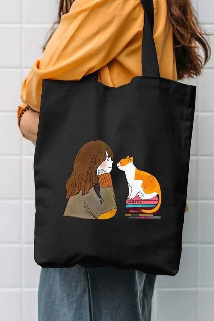 Trendy Free bear Tag Printed Tote Bag For Girls & Women