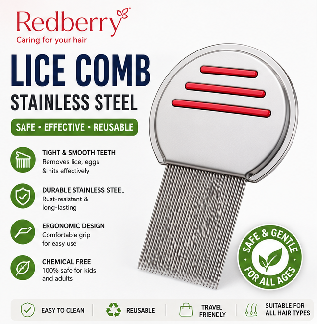 Premium Stainless Steel Anti-Lice Comb Specially For School Going kids, Men and Women with Non-Grooved Pins and Grooved Pins Available