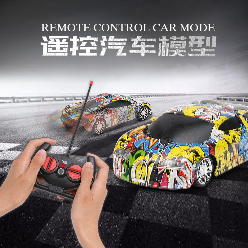 Remote Control Drift Car for boys kids - High-Speed Bugatti Ferrari Model and Graffiti Racing RC Car for boys, 4 Chanel Battery Operated (NOT INCLUDED) Wireless Electric RC car Toy with LED Lights for Boys and Girls Perfect outdoor fun toys best for gift
