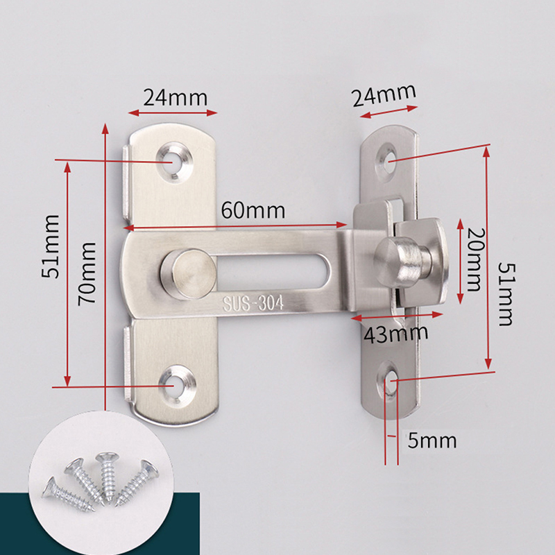 Door Lock Guard Latch Bolt 90 180 Degree Stainless Steel Toggle Latch