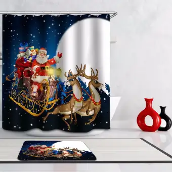Shower Curtains Door Mat Santa Claus Style 180 180cm Santa Shower Curtain 180 180cm Buy Online At Best Prices In Pakistan Daraz Pk