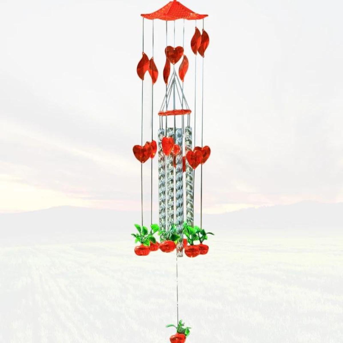 creative heart-shaped wind chime home decor gift