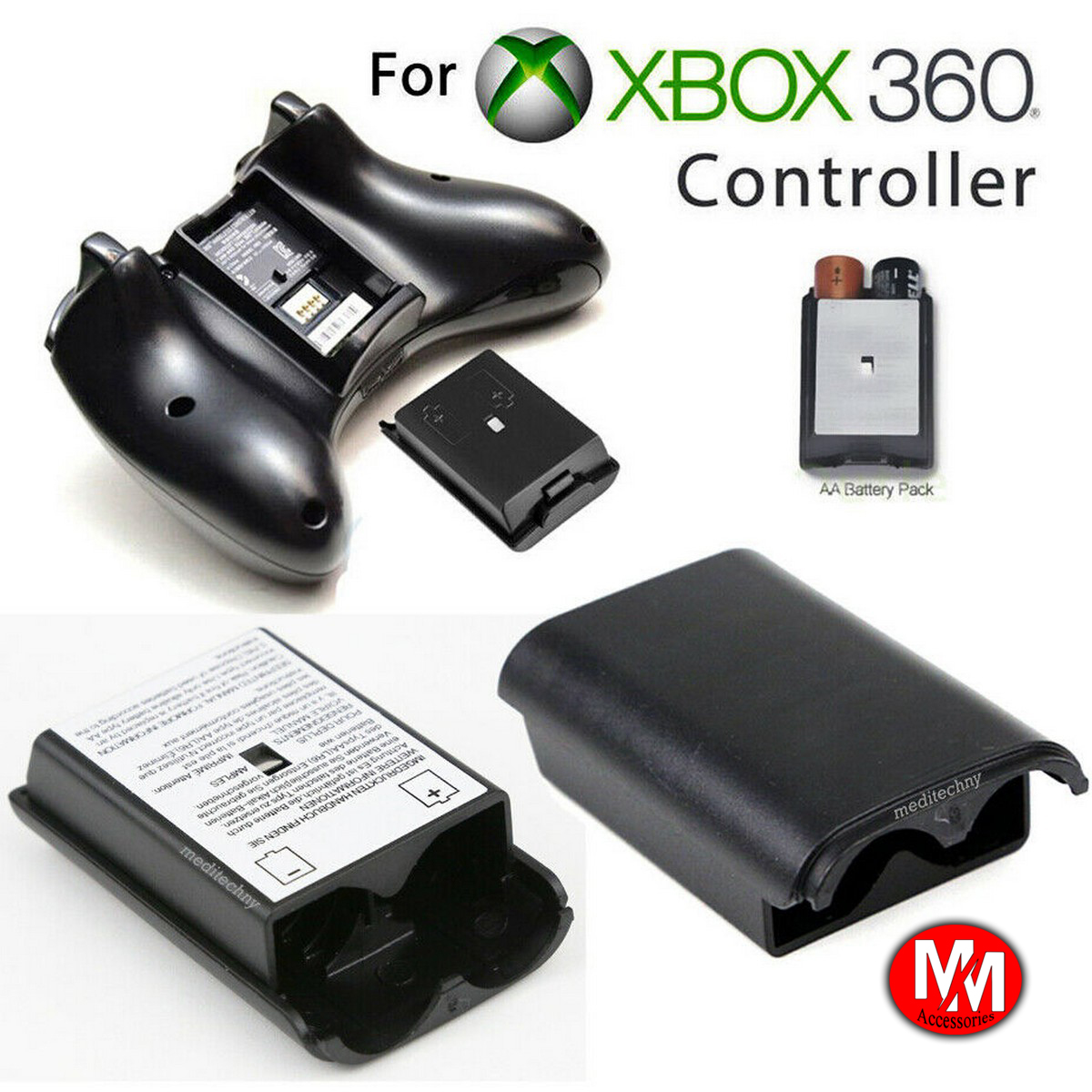 Xbox 360 Controller Battery Cover - Black