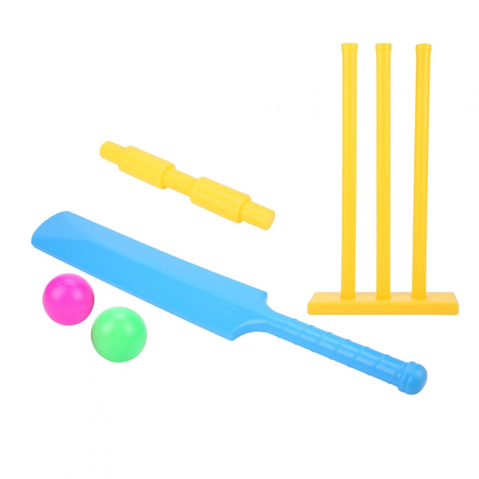 Cricket Bat with Wicket Set For Kids - 23 Inches Children's 4 Plastic cricket balls playing Set sports toys fitness equipment