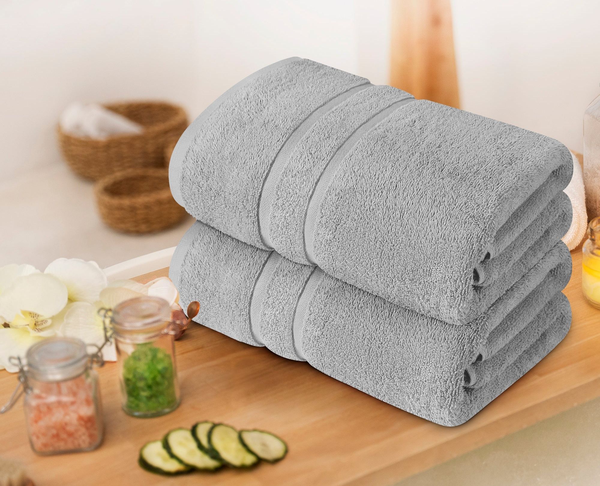 2-Piece Extra Large Bath Sheet Towels Gift Set 180 x 90 cm - Todd