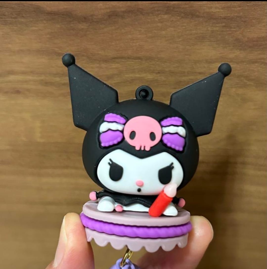Sanrio Anime Keychains Hello Kitty Melody Kuromi Cinnamoroll Cartoon Dolls Action Figure Model Bags Pendant Keychain Car Keyring