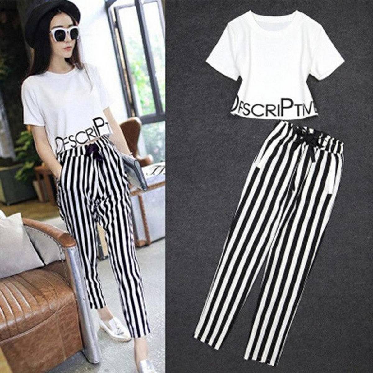 15 Feminine Outfits With Striped Wide Leg Pants - Styleoholic