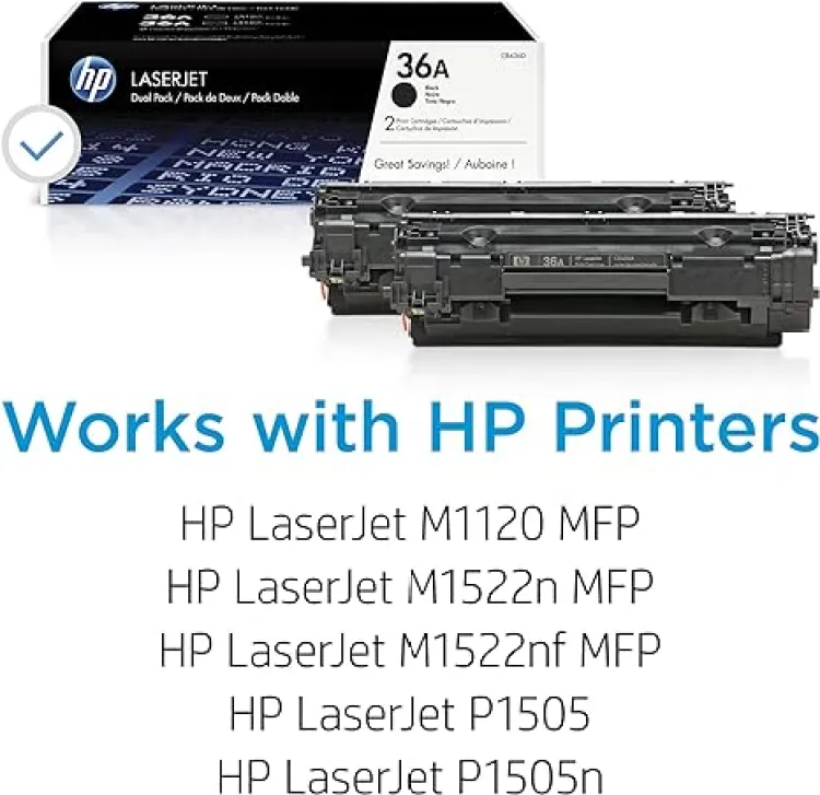 HP 36A Black Toner Cartridge Works with HP LaserJet M1120 MFP Series, HP  LaserJet M1522 MFP Series, HP LaserJet P1505 Series CB436A Certified by  Asian