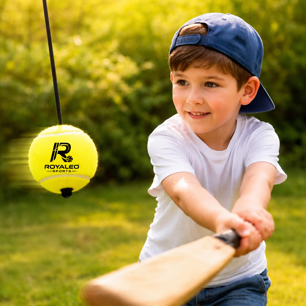 CRICKET Tennis Training Ball with Rope Hanging Tennis ball – Premium Solo Rebound Practice Trainer for Beginners, Kids & Players  Portable Swing Skill Builder  rassi wala ball