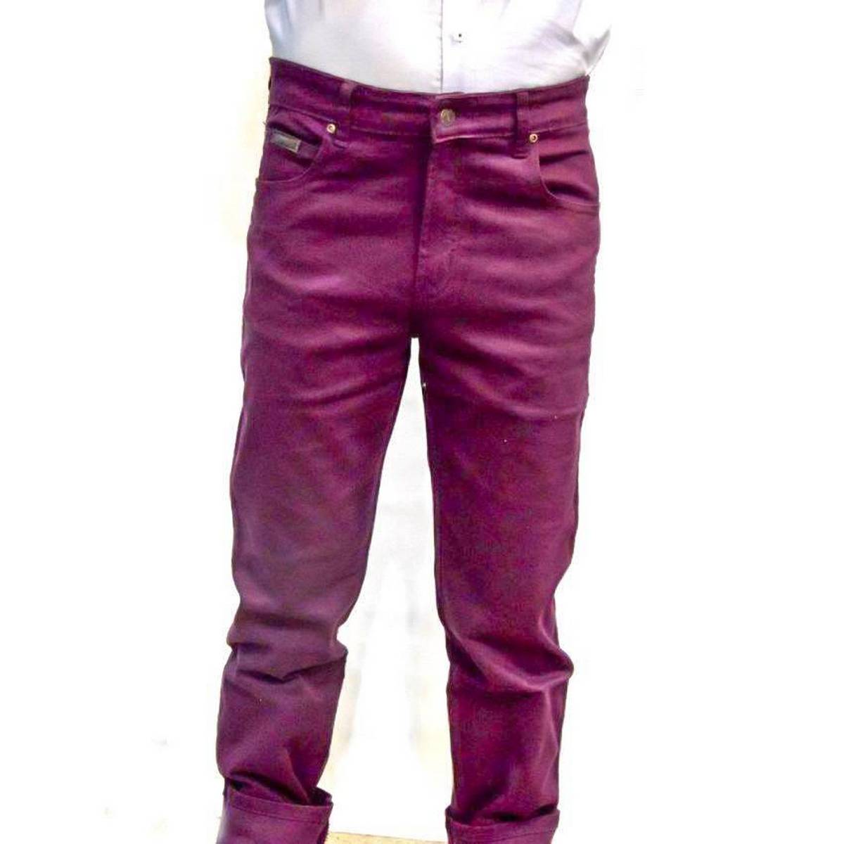 Dark Purple Cotton Jeans For Men: Buy 