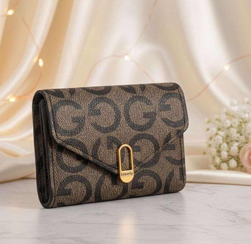 Mini Trifold Wallet for Girls and Women, PU Leather, Zip Closure, Compact Design