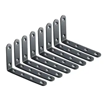 16pcs Corner Brace Black Steel L Brackets For Shelves 5 Inch X 3