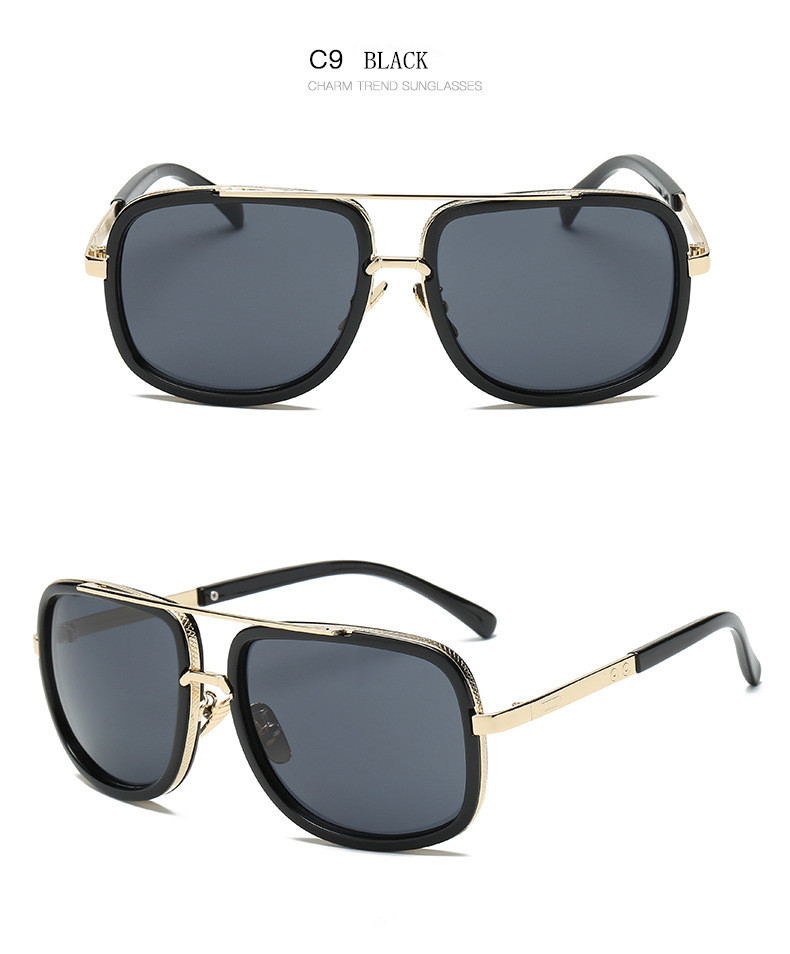 Big Frame Sunglasses Men Square Metal Sun Glasses Women Retro Sun Glass  Vintage