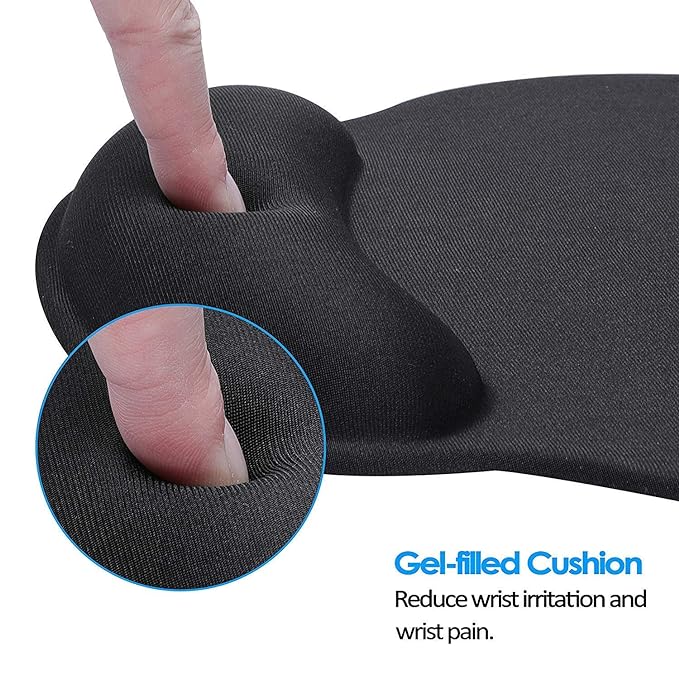 Original Mouse Pad With Cooling Gel & Foam - Thumb Shape Mousepad With Wrist Rest - Washable Mouse Mat & Non Slip