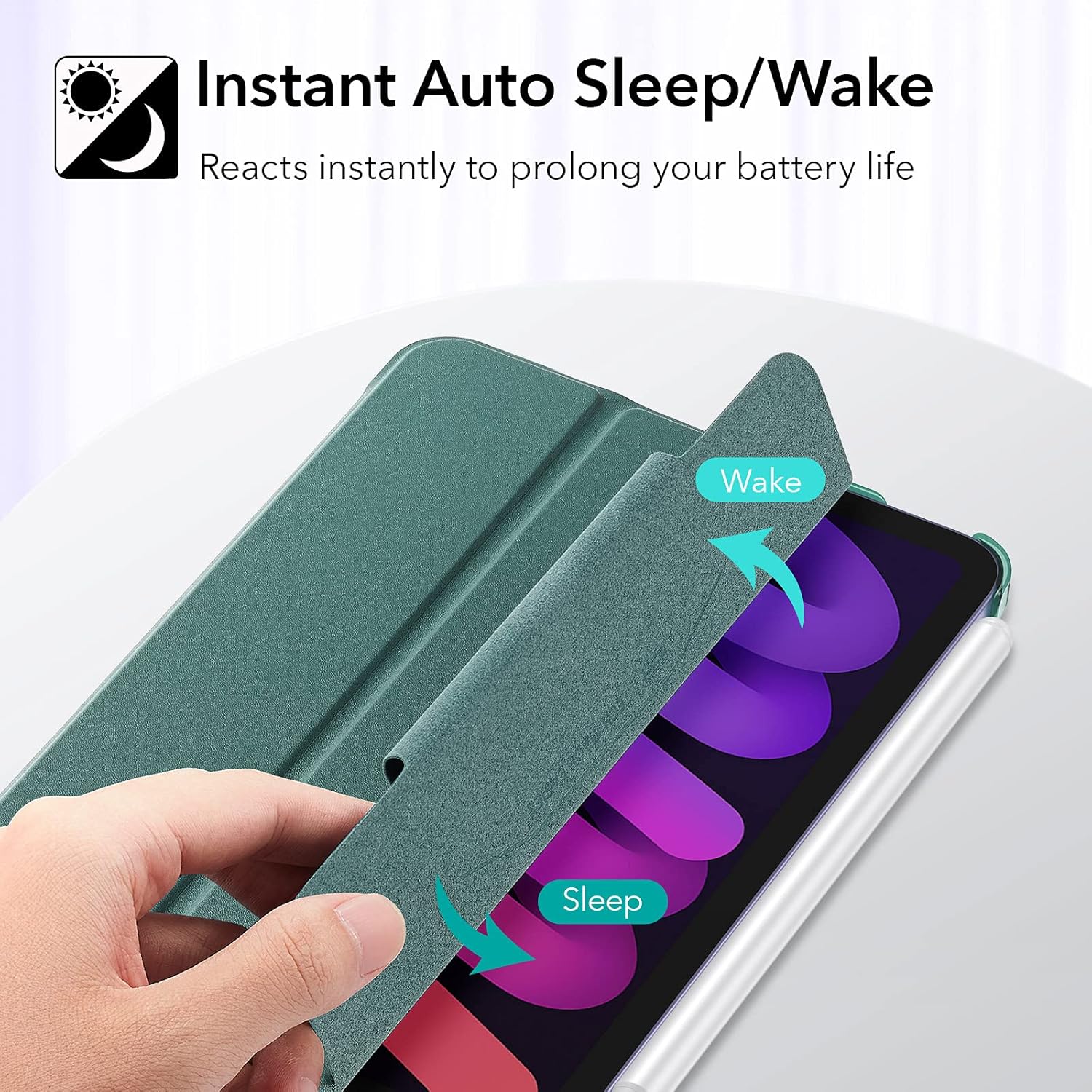 ESR iPad mini 6 (2021) Ascend Trifold Case Smart Case with Magnetic Clasp, Auto Sleep and Wake 14 0c549f5eac742f115deaffc2164ec4fe