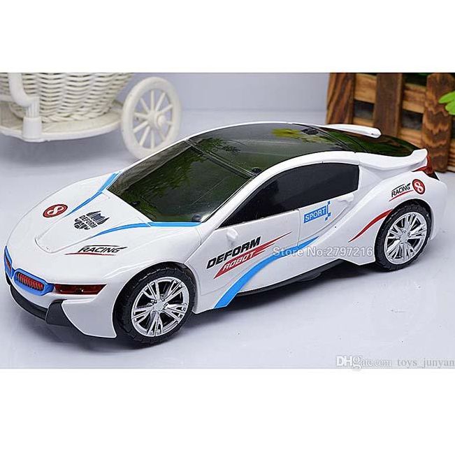 Interactive Transforming Robot Car with Lights & Sounds - Educational Play Vehicle for Kids 20 cm