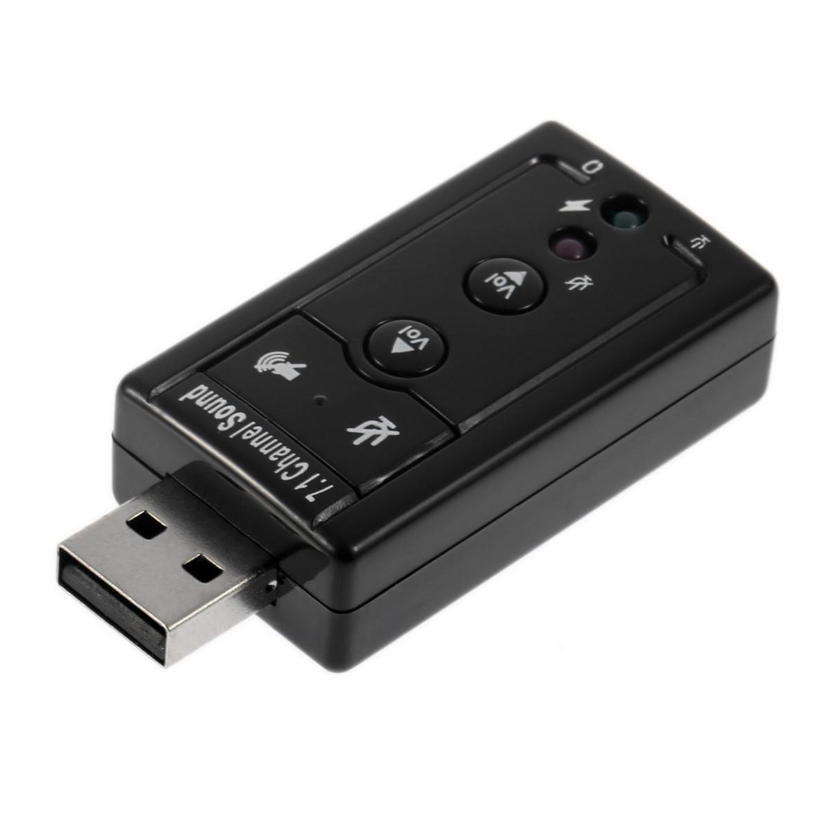 External USB 2.0 Virtual 7.1 Channel Audio Splitter Sound Card Adapter for PC/Laptop