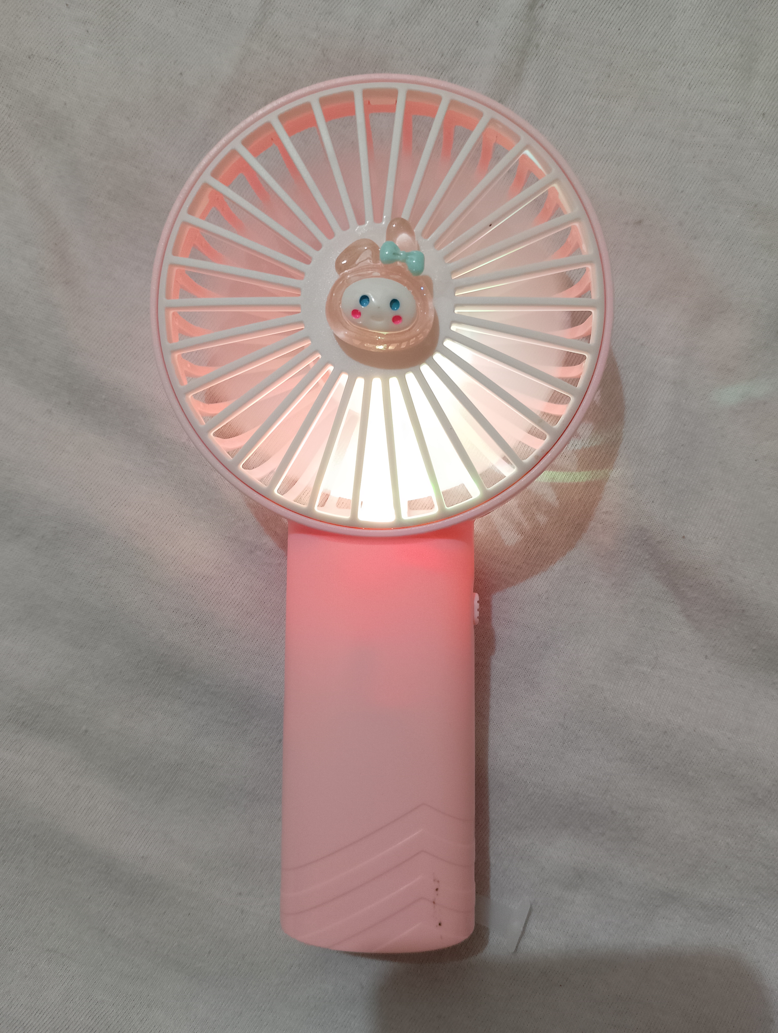 Portable USB Rechargeable Fan with Multiple Speed Settings and LED Light - Multi-Color Options