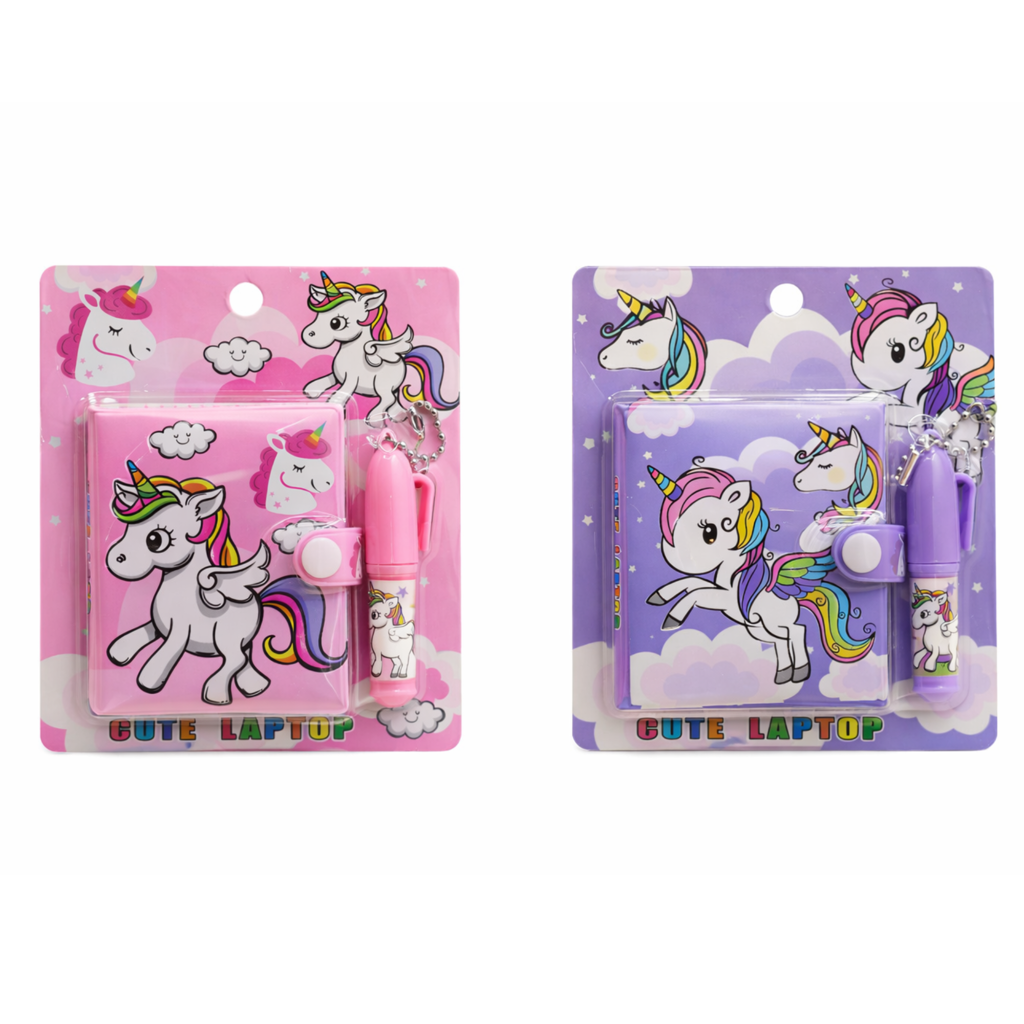 Unicorn Mini Diary Set with Mini Pen Cute Cartoon Notebook with Strap Lock Pocket Journal with Keychain Pen for Kids Girls School Gift Stationery Supplies Portable Writing Notebook Pink Purple Aesthetic Diary Set price in Pakistan