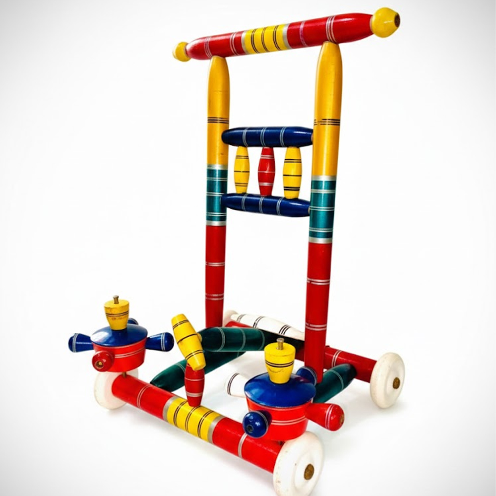 Wooden Baby Walker for Toddlers, Standing Push Walker for First Steps, Wooden Walker for Kids, Safe Toddler Push Walker with Stable Base, Baby Walker Pakistan, Indoor / Outdoor Walking Support Toy for Boys & Girls