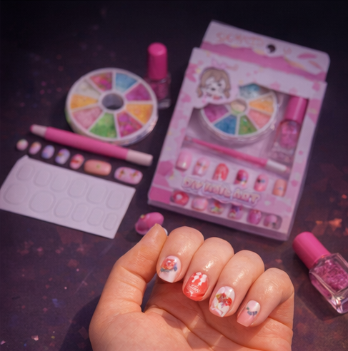 DIY Nail Art Kit for Girls – Glitter Polish, Nail Pen & Decorative Accessories
