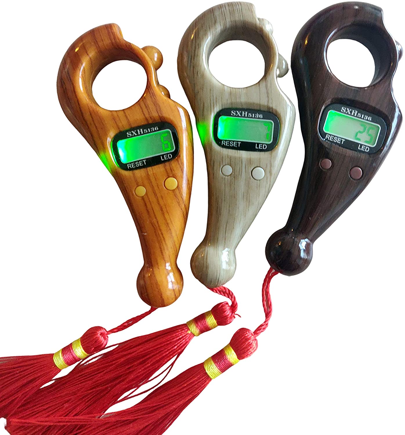 Digital Tasbih 3-Piece Digital Prayer Beads Counter - Electronic Tasbih With Compass For Muslim Prayer & Meditation Digital Bead Counter