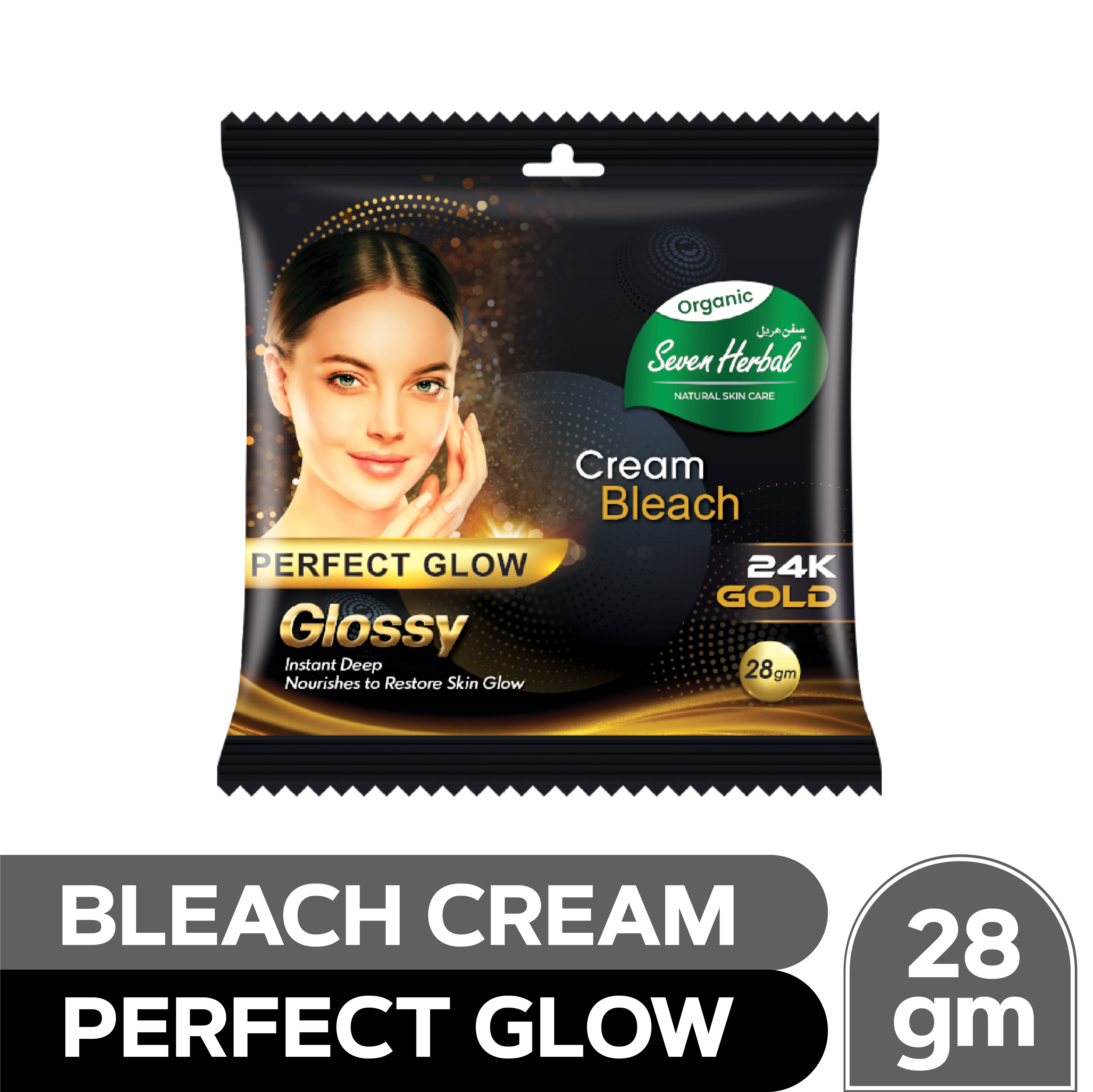Seven Herbal Perfect Glow Bleach Cream for Women 28g Hair Lightening Beauty Skin Care