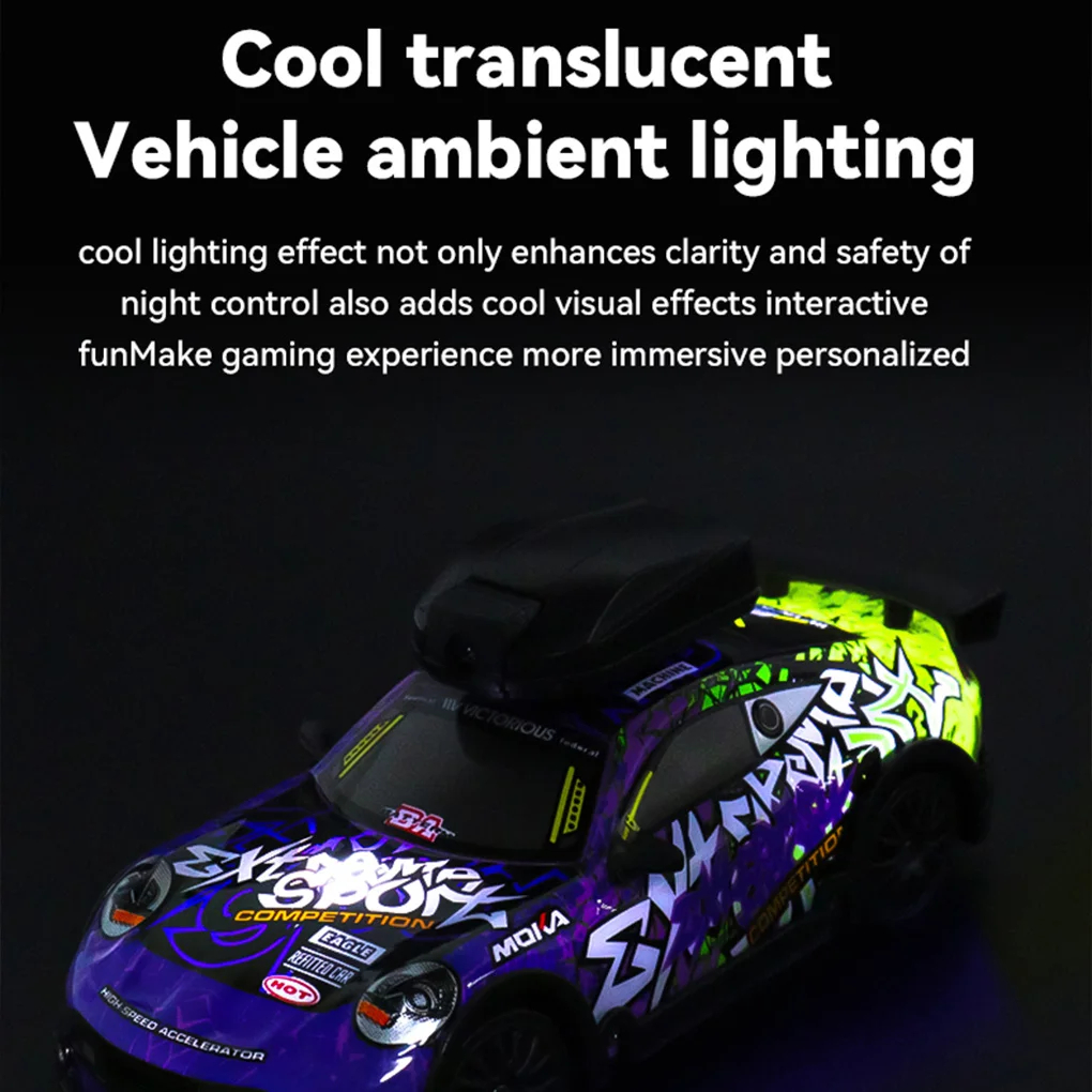 KIDDO KASTLE -  Remote Control MOKA 1:32 RC Drift Car with WiFi Camera | 2.4GHz 4WD 20KM/H High-Speed Racing Car with Replaceable Drift Tires, Road Blockers & USB Rechargeable Battery | Assorted Bus & Sports Car Models
