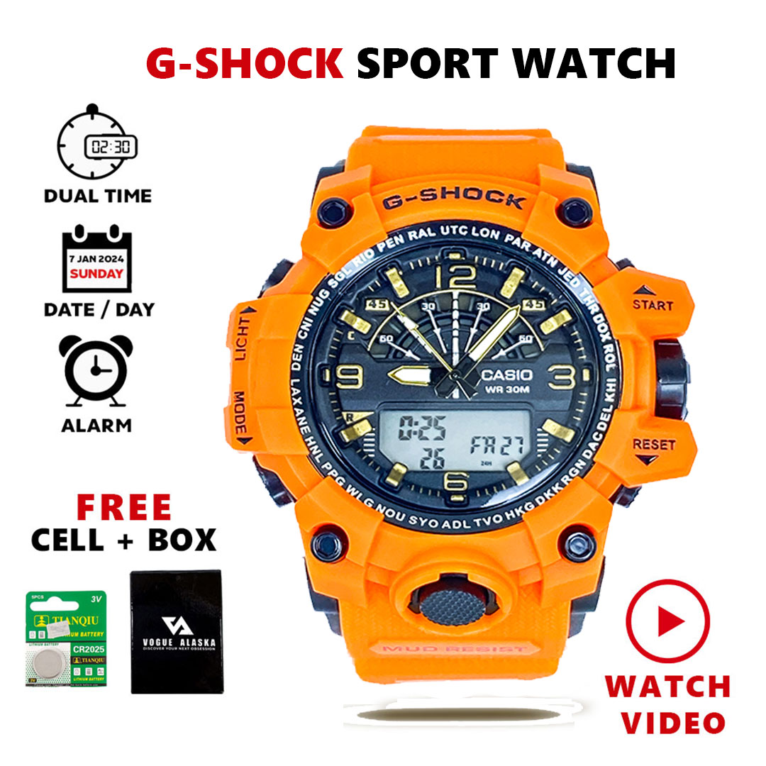 Mud Resistant Antimagnetic Dual Time Sports Watch Digital Display Water Resistant Sports Watch for Men