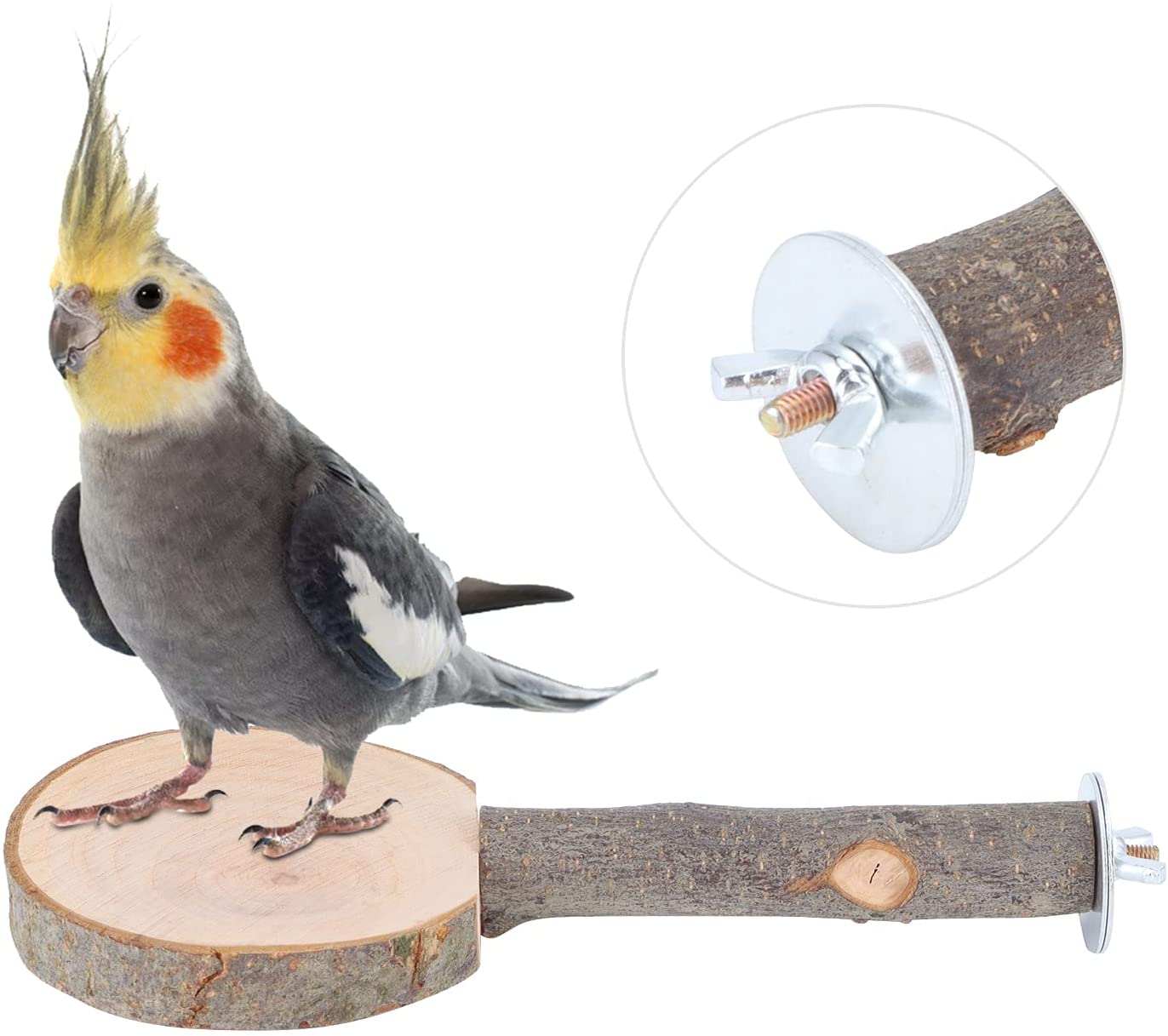 UK Bird Toys Perch Stand Toy Natural Wooden Parrot Standing Platform