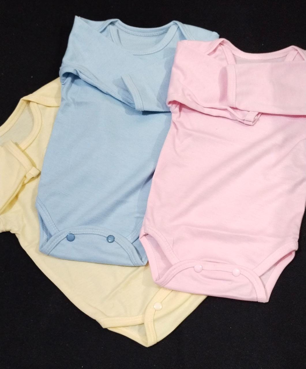 Pack Of 3 - Baby Bodysuits Romper Baby Inner Romper Full Sleeves White and Multi Availble 0 to 18 Months sizes Hassans collection